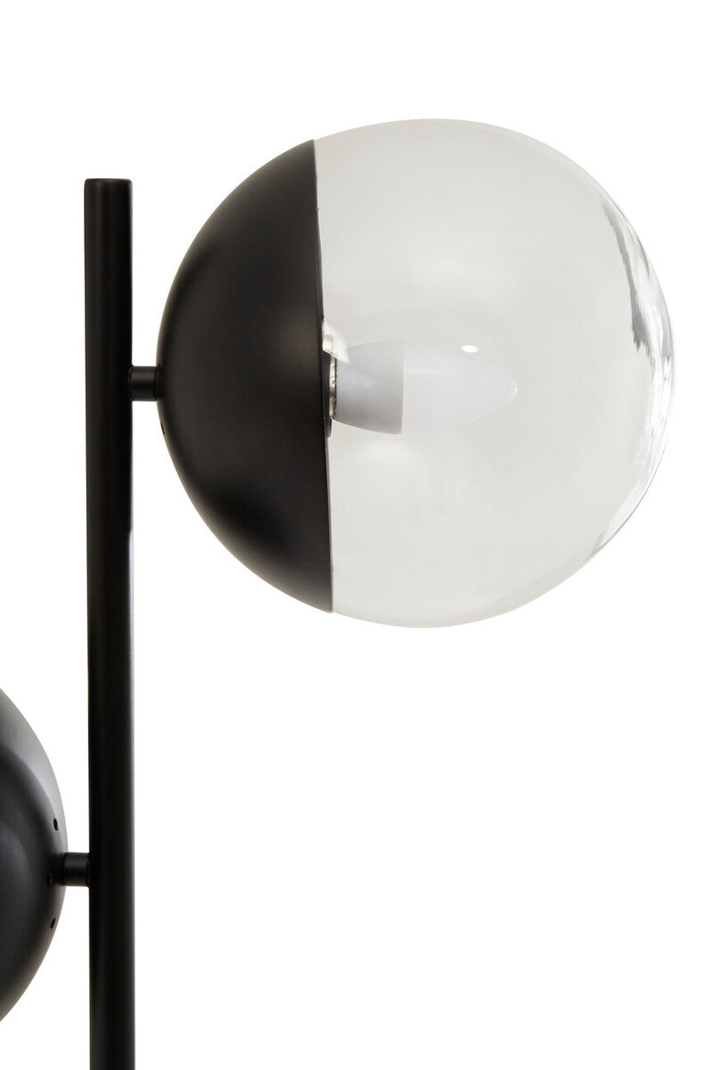 Two Light Black Floor Lamp with Marble Base | Revive