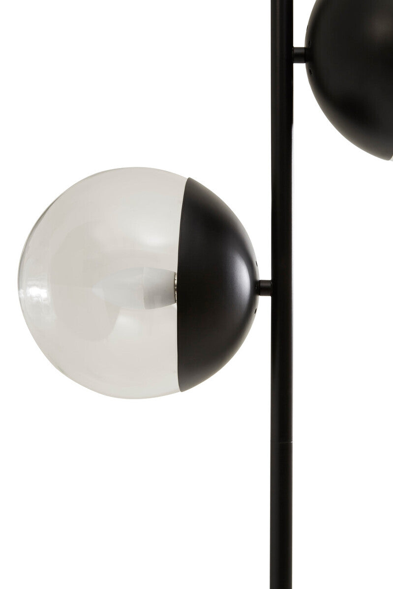 Two Light Black Floor Lamp with Marble Base | Revive