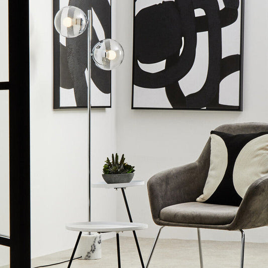 Chrome Finish 2 Light Floor Lamp | Revive