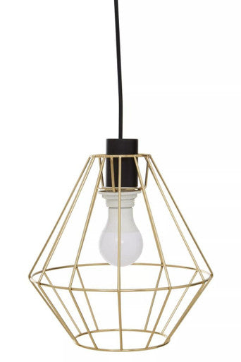 Champagne Gold Cage Pendant Light | Wyra