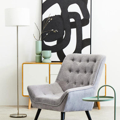 Cream Waffle Effect Shade Floor Lamp | Forma
