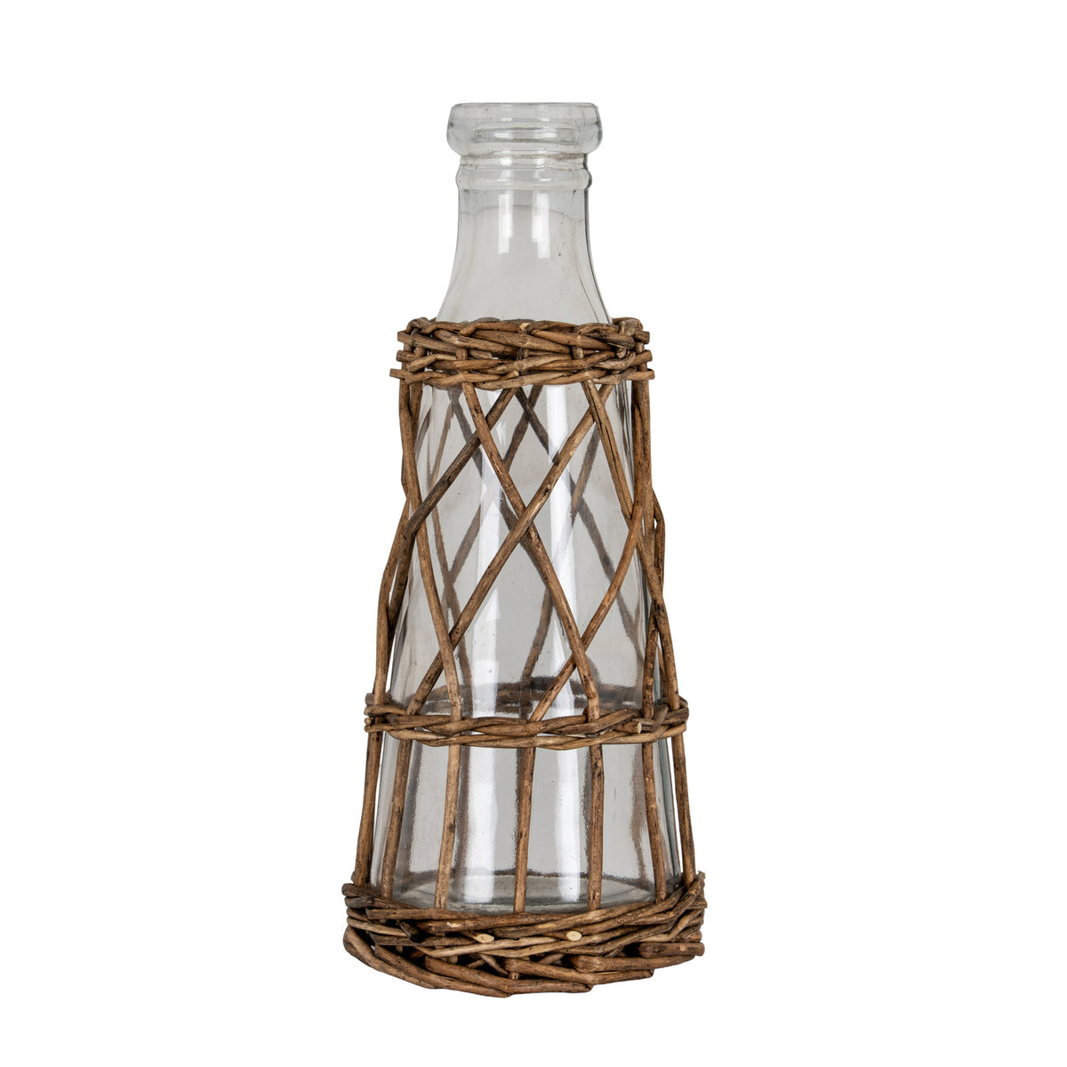 Briar Collection Large Glass And Wicker Bottle Carafe