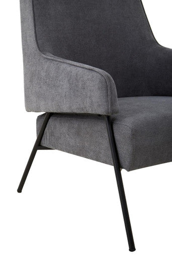 Henia Ash Velvet High Back Chair