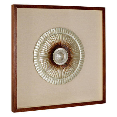 Framed Silver Round Carving Wall Art | Nason