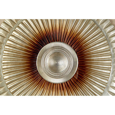 Framed Silver Round Carving Wall Art | Nason