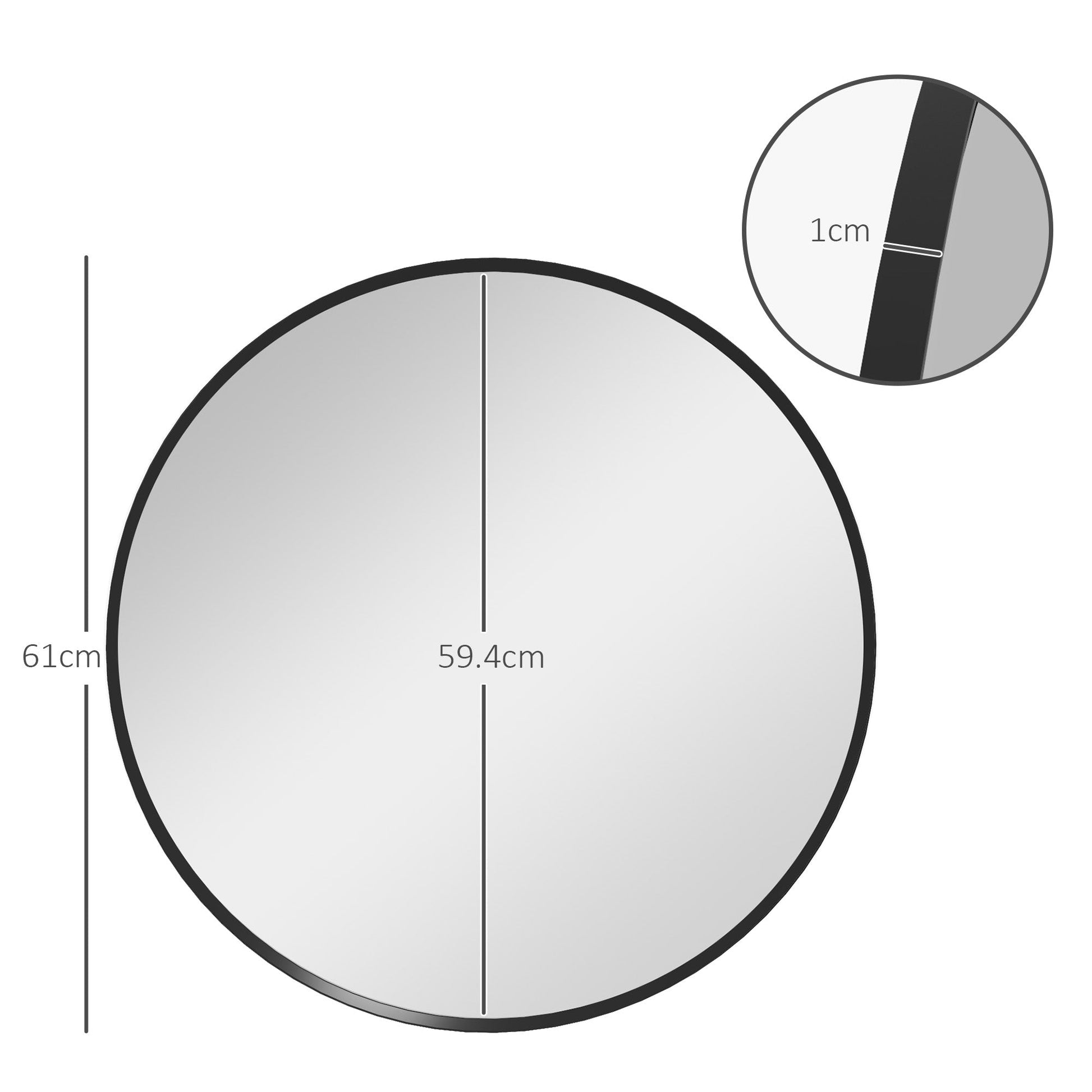 Decorative Wall Mirror for Bedroom Living Room, Modern Round Bathroom Mirror for Home Decor, Black