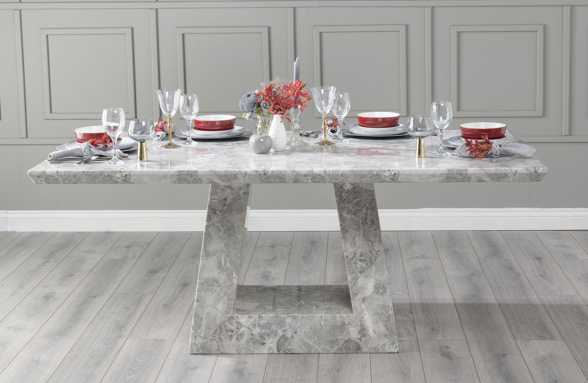 Hugo Grey Marble Dining Table - 180