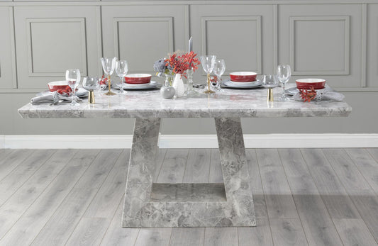 Hugo Grey Marble Dining Table - 180