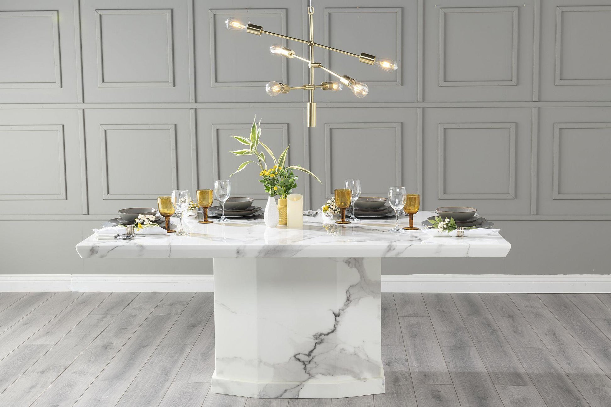 Athens White Marble Dining Table - 160cm