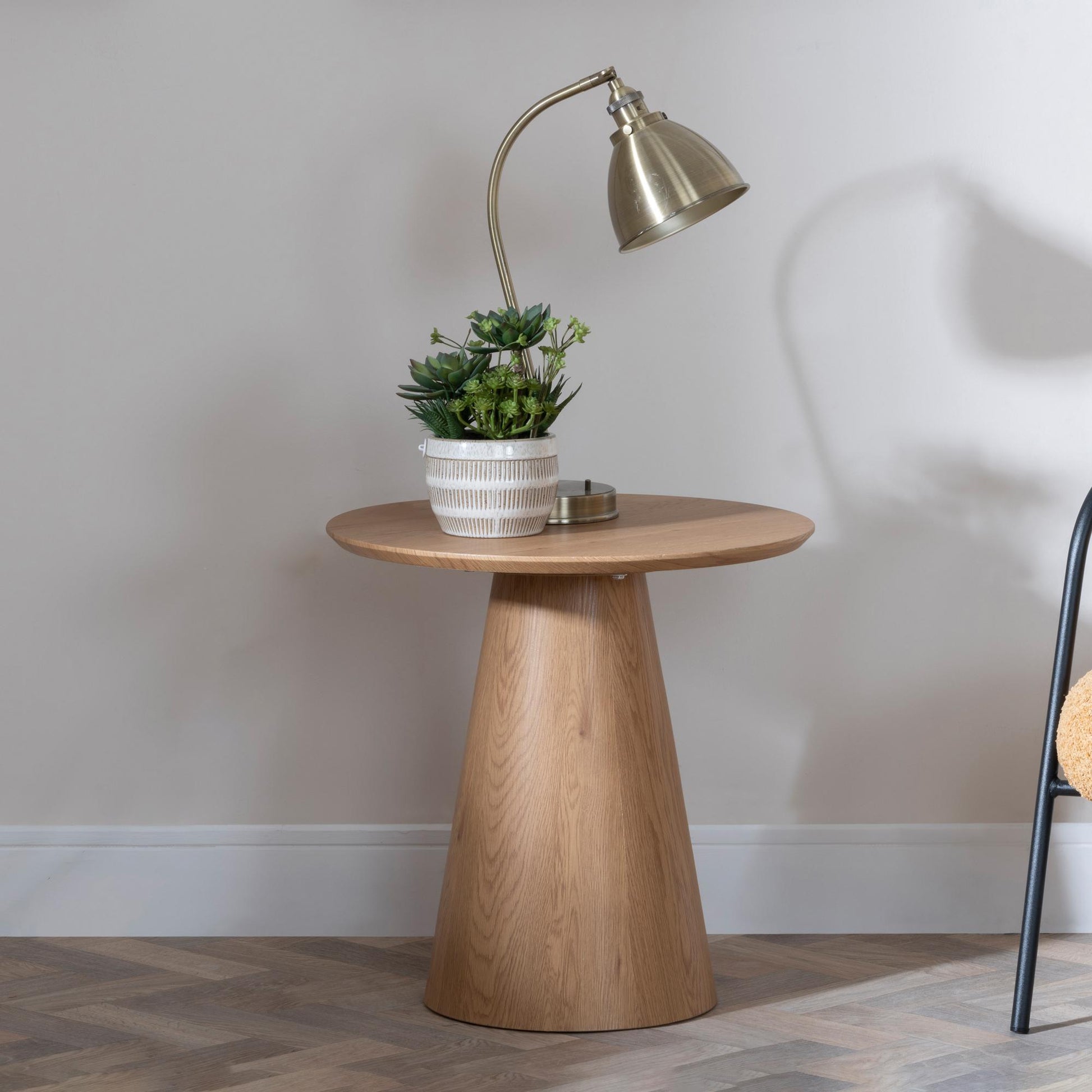 Whitby Oak Round End Table