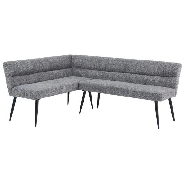 Nova Grey Fabric Corner Dining Bench - LHF