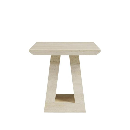 Pluto Beige Marble Side Table