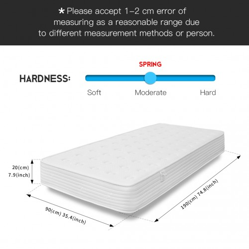 Memory Foam Quilted Sprung Mattress - Single Bed