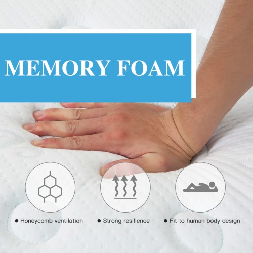 Memory Foam Quilted Sprung Mattress - Single Bed