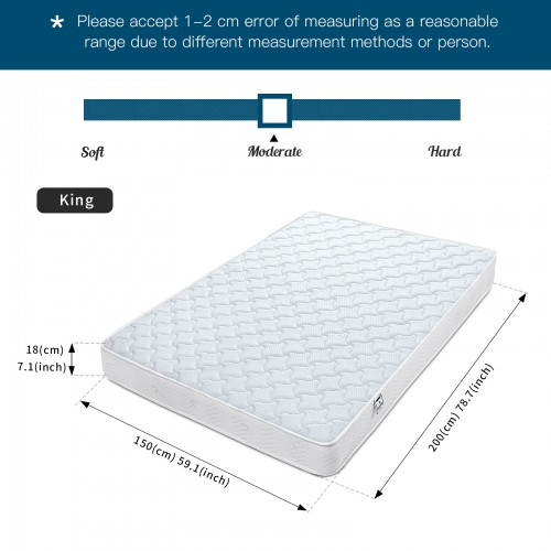Memory Foam Quilted Sprung Mattress - Kingsize Bed