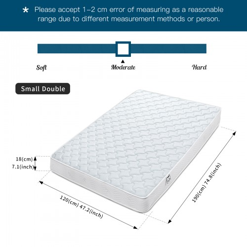 Memory Foam Quilted Sprung Mattress - Small Double Bed