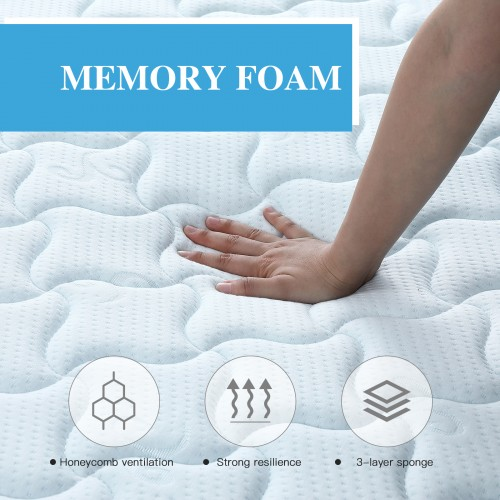 Memory Foam Quilted Sprung Mattress - Single Bed