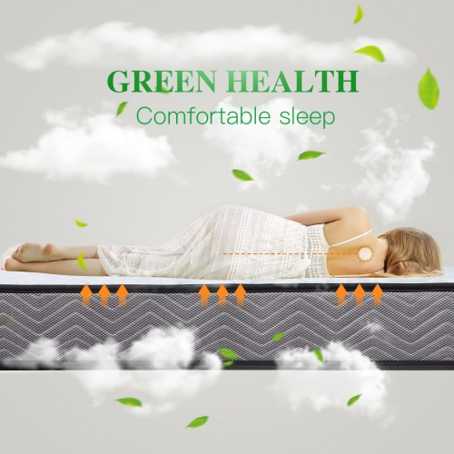 Good Night Small Double Bed Memory Foam & Spring Mattress - Quilted, Hypoallergenic, Breathable Design with Lumbar Support