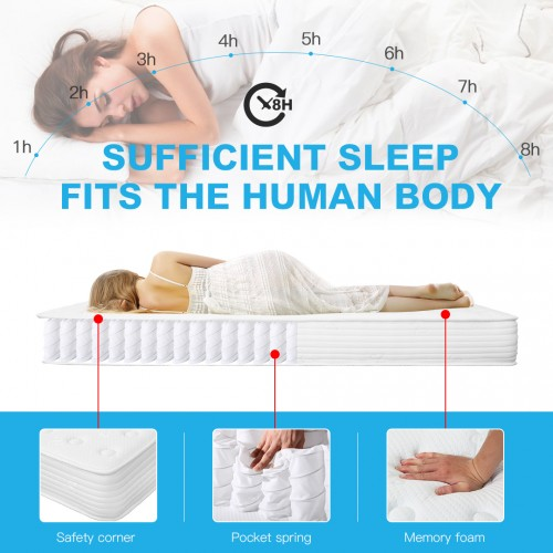 Memory Foam Quilted Sprung Mattress - Kingsize Bed