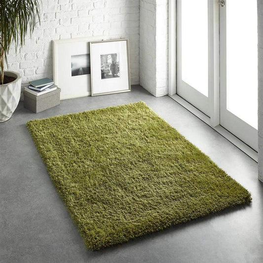 Olive Green Shaggy Rug