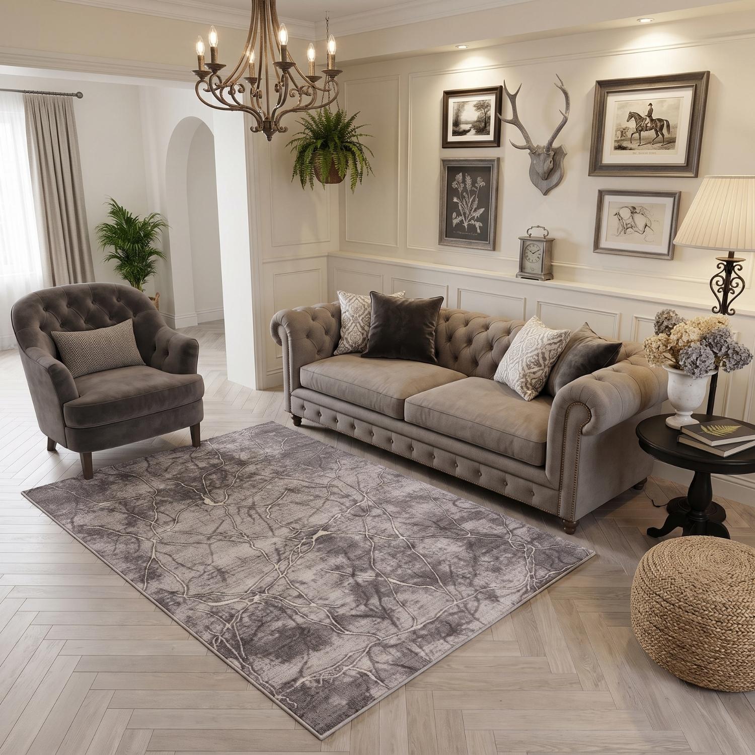 Montana Modern Dark Grey Rugs | 3740DG