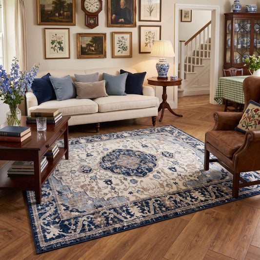 Vintage Oriental Blue Rug