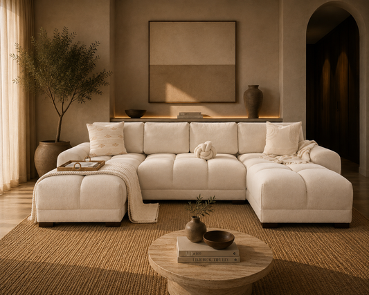 Azzuro Sofa Cream U Shape Corner