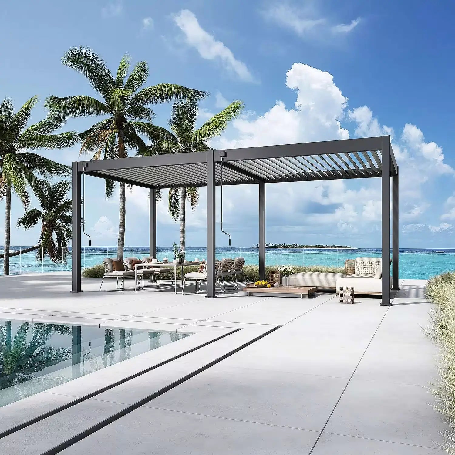 Aluminium Pergola 6m x 3m Free Standing