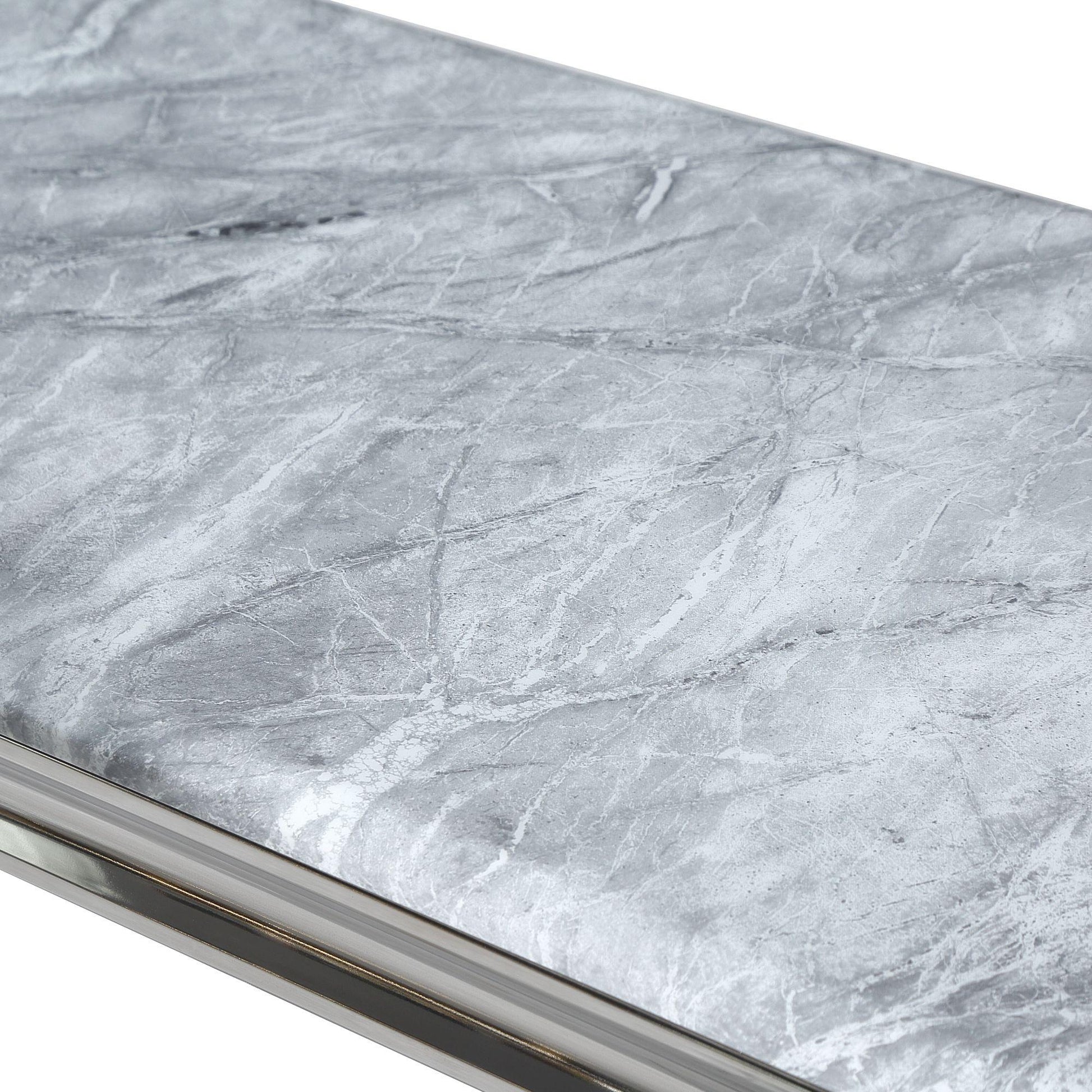 Welby Grey Marble and Chrome Console Table
