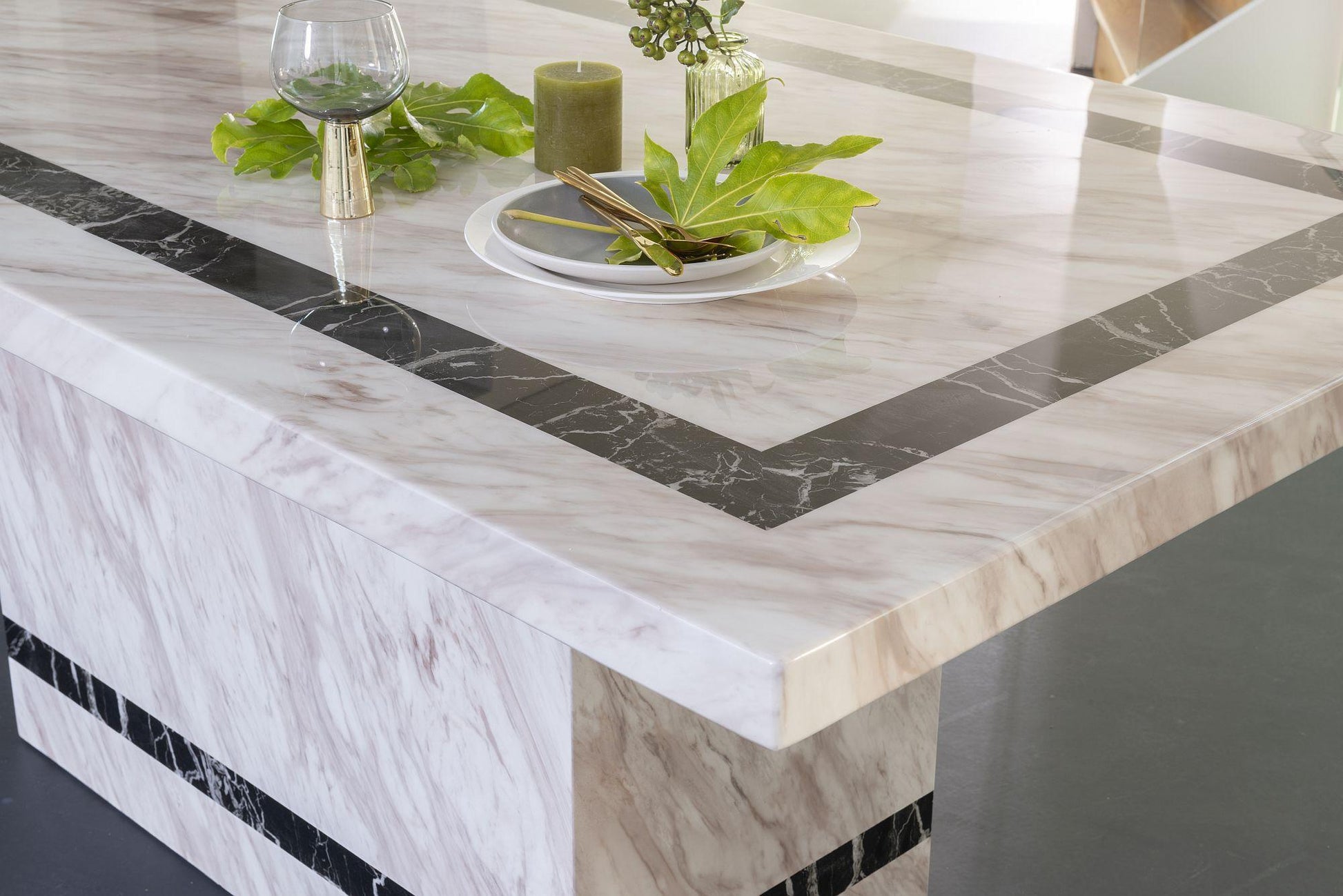 Arzano Cream Marble Dining Table - 200cm
