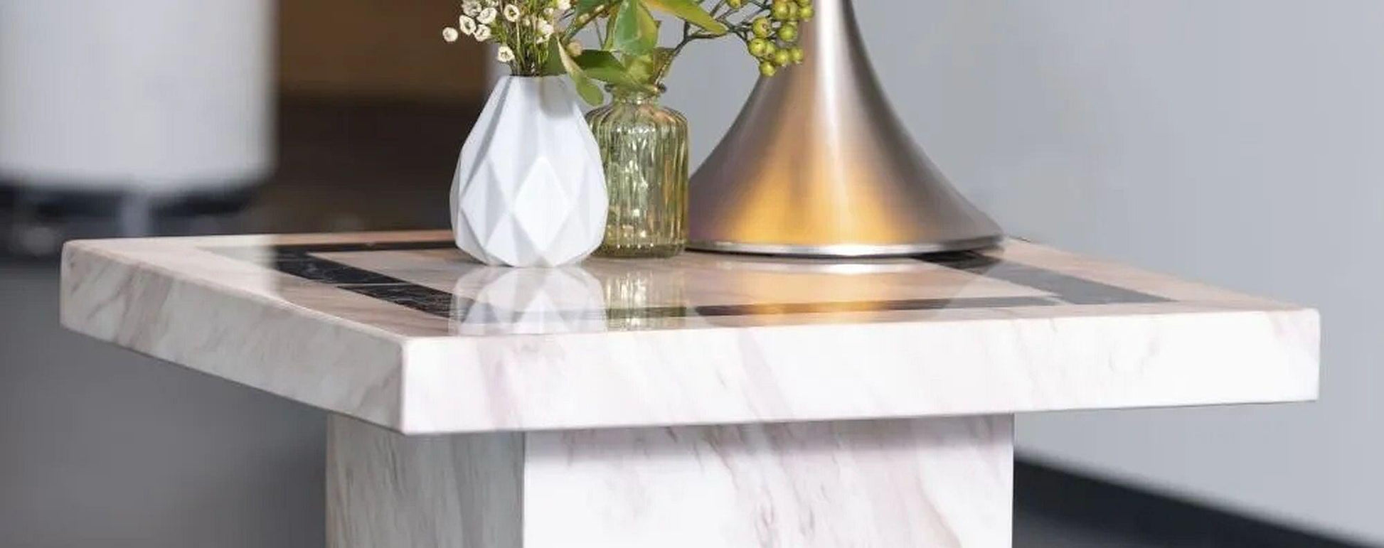 Arzano Cream Marble Side Table