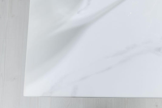 Alessandria Square White Marble Dining Table - 140cm