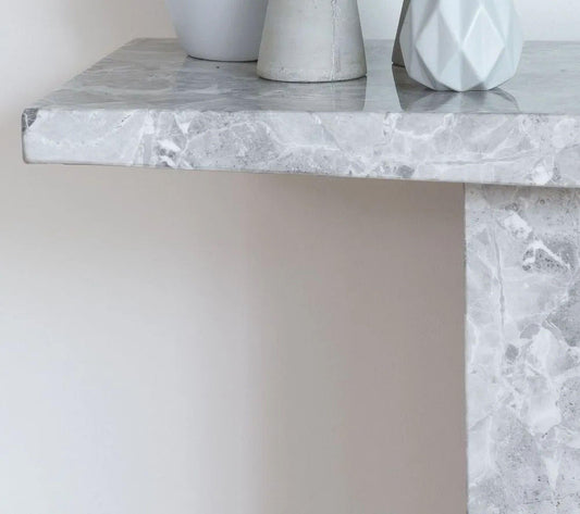 Anza Grey Marble Console Table