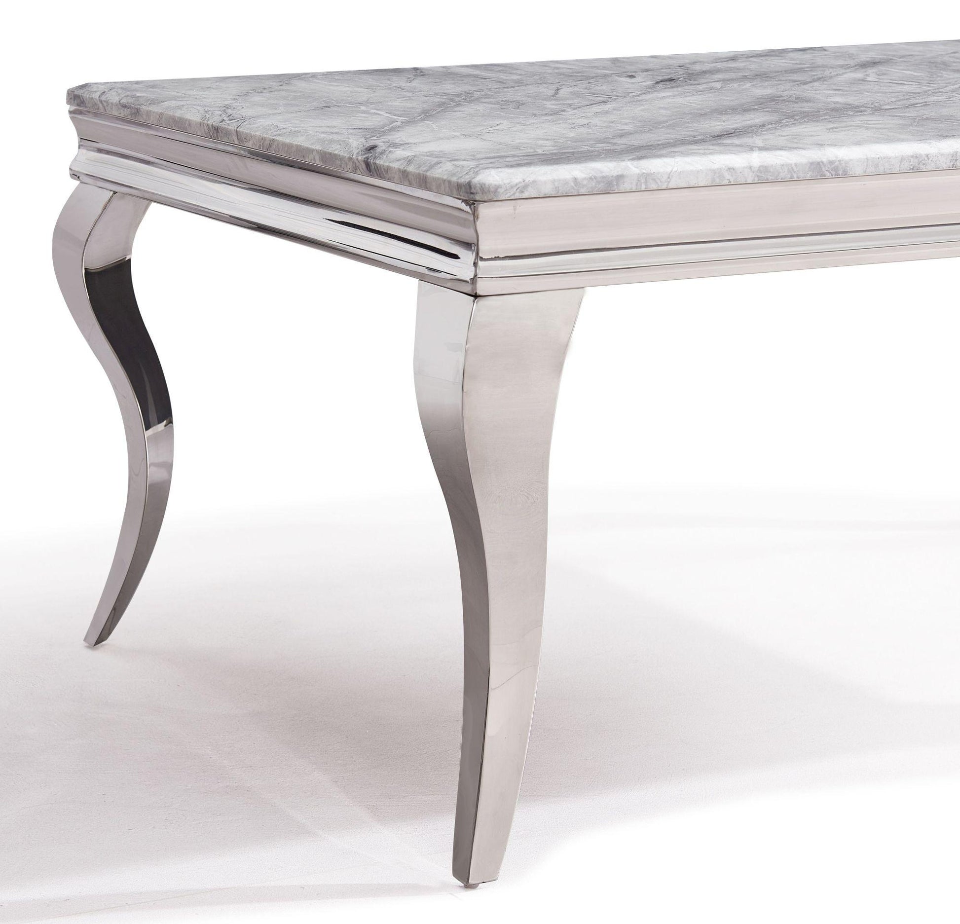 Merida Grey Marble and Chrome Coffee Table