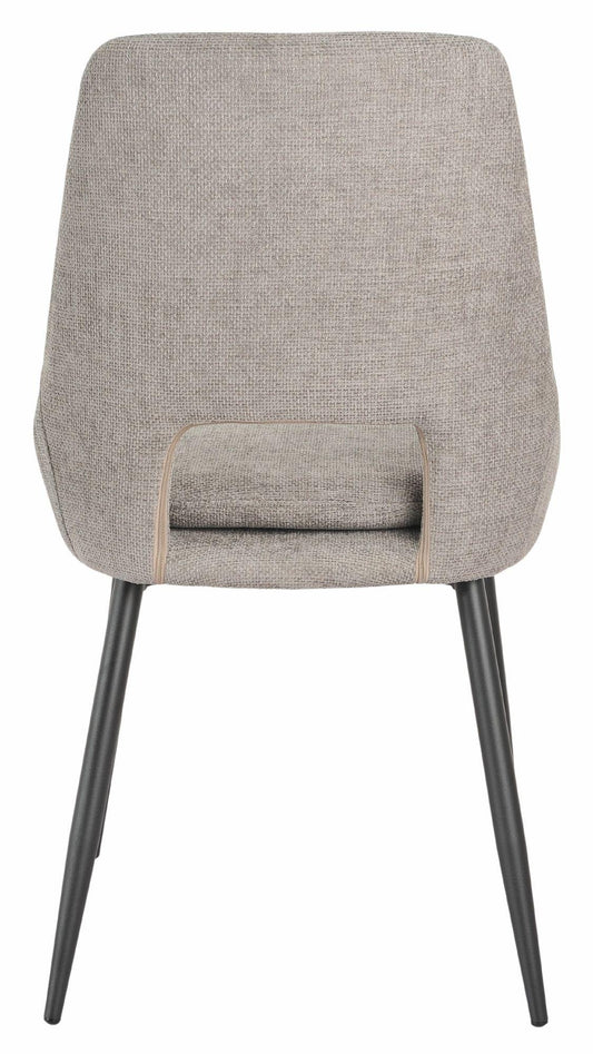 Fabien Grey Fabric Dining Chair with Black Legs - Pair of 2