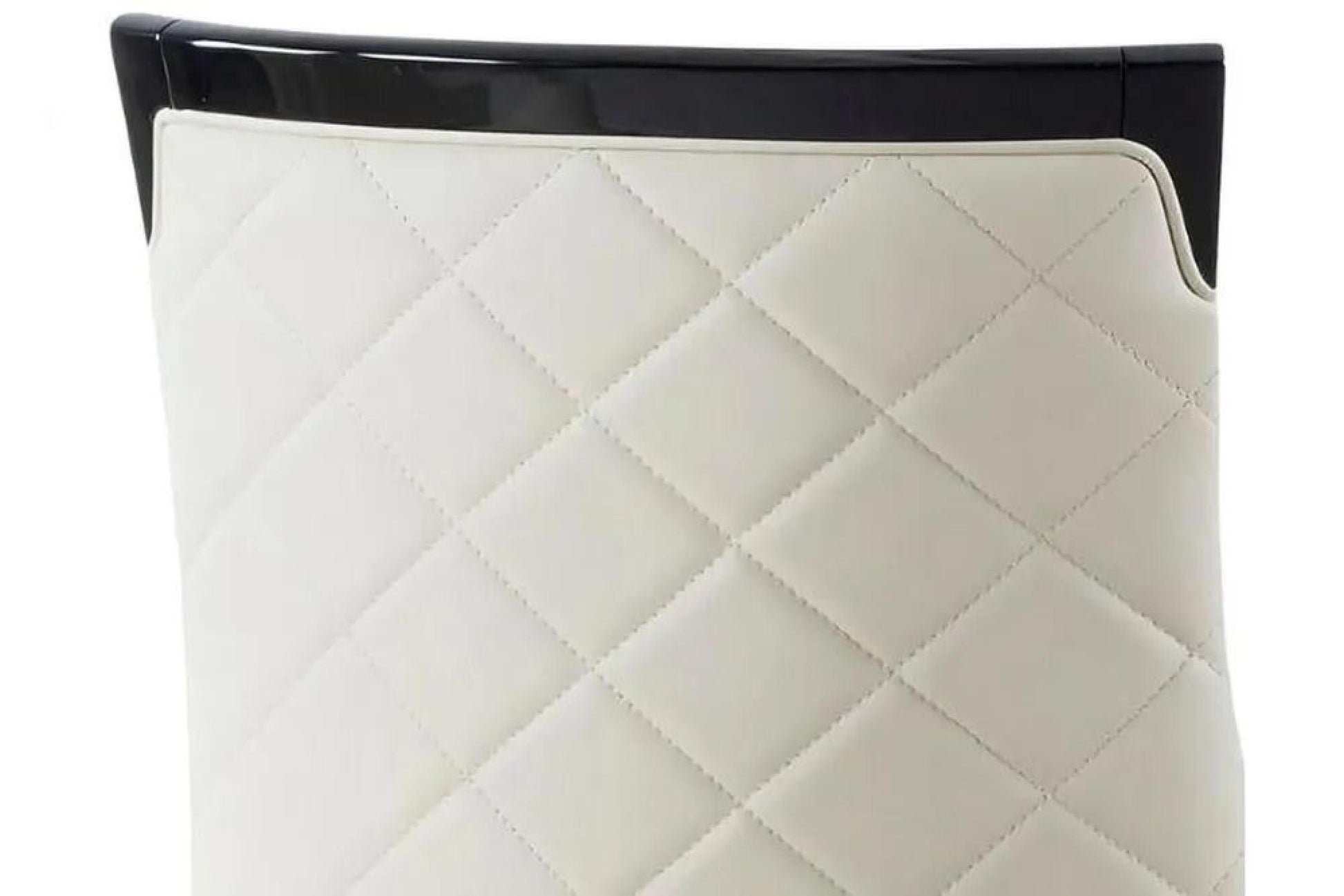 Torino Cream Leather Large High Back Dining Chair with Black Legs - Pair of 2