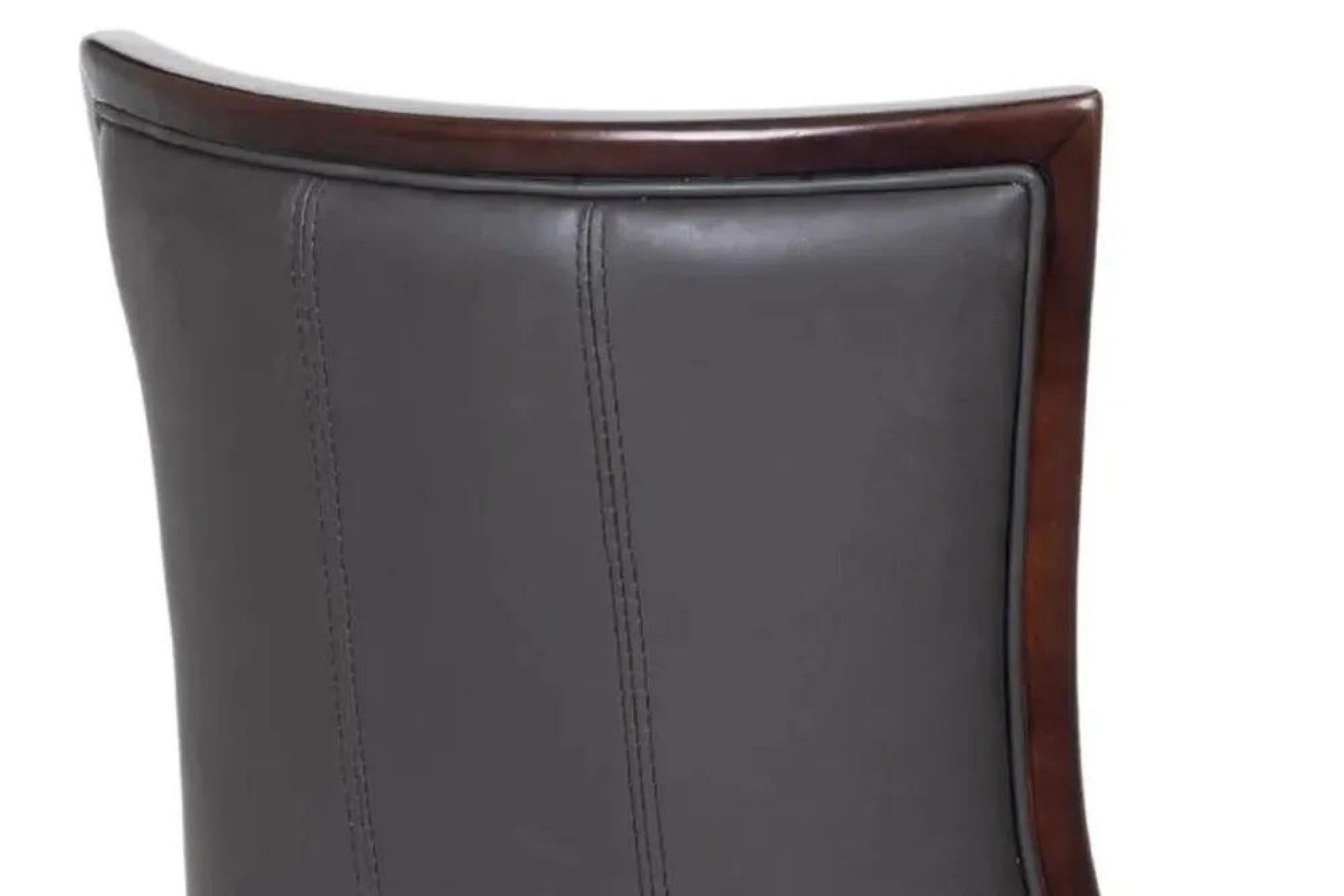 Zanetti Brown Leather Dining Chair with Brown Legs - Pair of 2