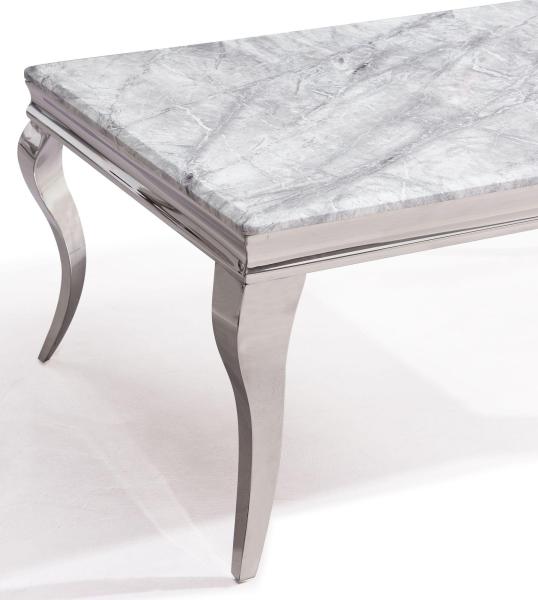 Merida Grey Marble and Chrome Dining Table - 180cm