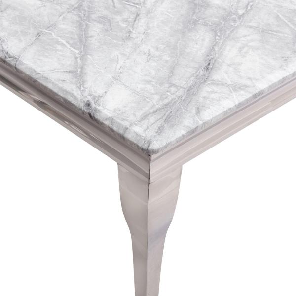 Merida Grey Marble and Chrome Dining Table - 180cm