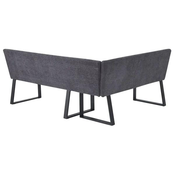 Bromley Dark Grey Fabric Corner Dining Bench - LHF