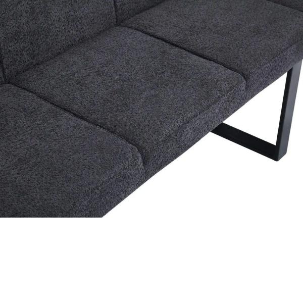 Bromley Dark Grey Fabric Corner Dining Bench - LHF