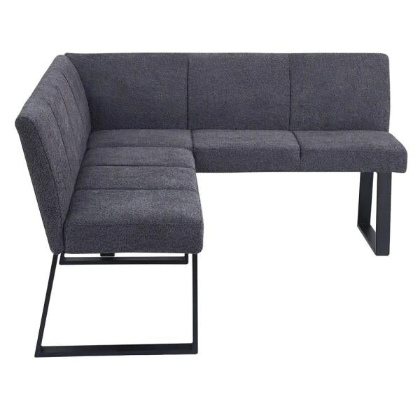 Bromley Dark Grey Fabric Corner Dining Bench - RHF