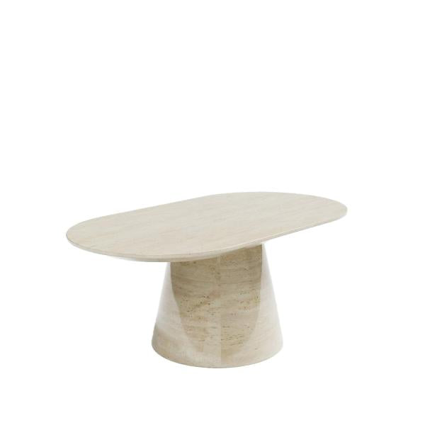 Cannes Beige Marble Oval Coffee Table