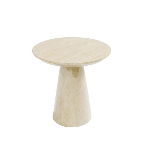 Cannes Beige Marble Round Side Table