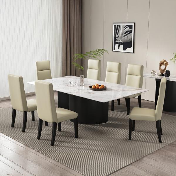 Eclipse White Marble Dining Table - 180cm