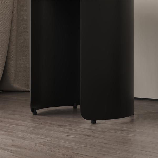 Eclipse Silver White Marble Side Table