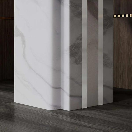 Valente White Marble Console Table