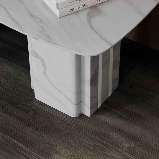 Valente White Marble Side Table