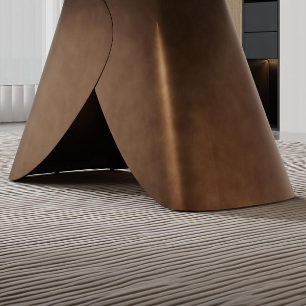 Athena Silver White Marble Dining Table - 180cm
