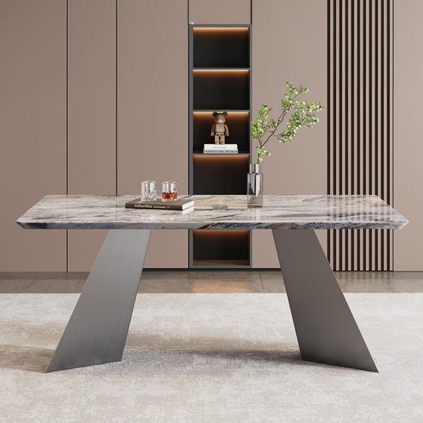 Daytona White Marble Dining Table - 220cm